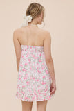 Blush Floral Tie Front Mini Dress