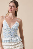 Ditsy Floral Sweetheart Smocked Lace Cami