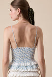 Ditsy Floral Sweetheart Smocked Lace Cami