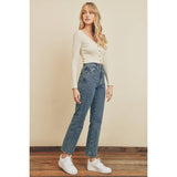 Pointelle Scoop Cardigan Top