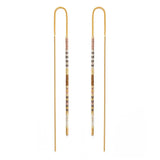 Miyuki Seed Bead Threader Earrings-Champagne