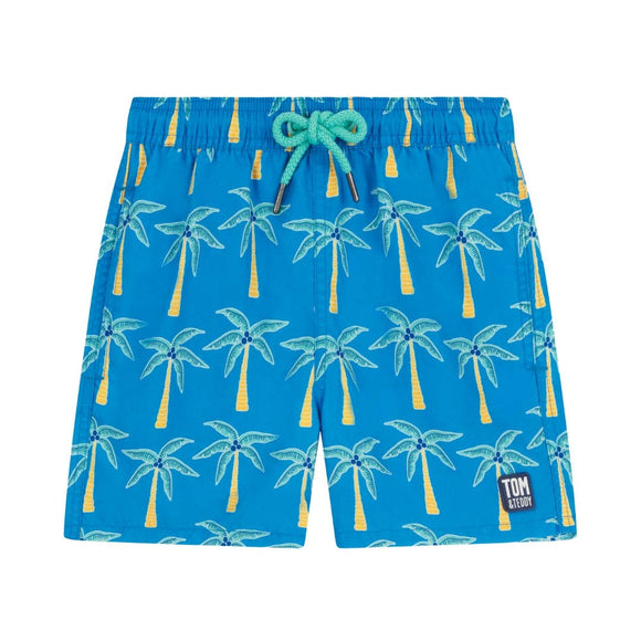 Palm Swim Shorts Blue & Green - Boys