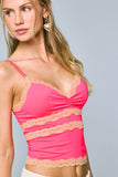 Lace Trim Cami Crop Top
