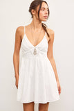 EYELET DETAIL MINI DRESS