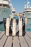 Black and Beige Striped Tote Bag
