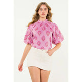 Puff Sleeve Flower Top