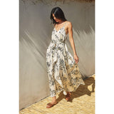 Flared Maxi Dress- Black Print