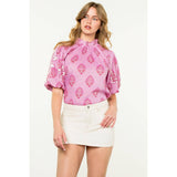 Puff Sleeve Flower Top