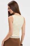 Floral Lace V-Neck Vanilla