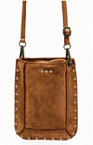 Vegan Suede Bag w Gold Accent