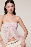 Floral Chiffon Twisted Tube Top