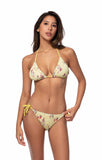 Smocked Floral Triangle Bikini Set (2 COLORS)