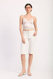 Floral Satin Cami Top with Lace Trim