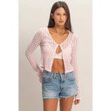 Lace Cardigan w Pearl Button