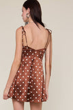 Satin Polka Dot Dress with Sweetheart Neckline