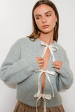 Knit Satin Bow Cardigan