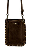 Vegan Suede Bag w Gold Accent