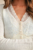 Lace Knit Cardigan- Cream