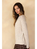Cable Knit Sweater- Sand