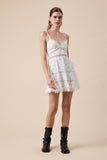Ditsy Floral Dress with Lace Cutouts and Trim