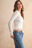 Lace Knit Cardigan- Cream