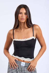 Lace Trip Cami w Adjustable Strap