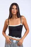Lace Trip Cami w Adjustable Strap