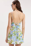 Breezy Tropical Crossed Back Mini Dress