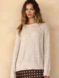 Cable Knit Sweater- Sand