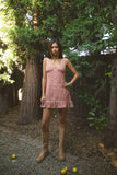 Gingham Square Neck Sleeveless Classic Mini Dress- Red