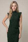 Lace Mock Neck Sleeveless Top (2 Colors)