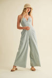 Super Soft Back Tie Wide Leg Jumpsuit