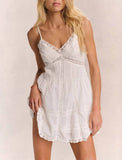 Spaghetti Strap Mini Dress With Lace Details