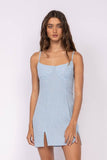 Ditsy Floral SLeeveless mini Dress w Side Slit