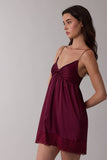 Satin Mini Dress with Sweetheart Twist