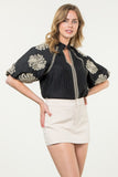 Embroidered Puff Sleeve Top