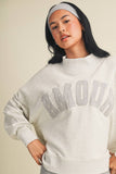 Amour Oversized Mock Neck Sweatshirt