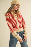 Striped Cardigan Hooded Sweater (2 Colors)