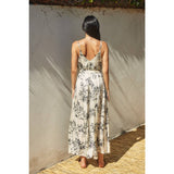 Flared Maxi Dress- Black Print