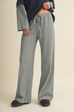 Striped Jersey Stretch Wide Leg Pants (2 Colors)