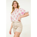 Puff Sleeve Flower Top