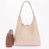 Faux Suede Bindle BAg w/ Pouch
