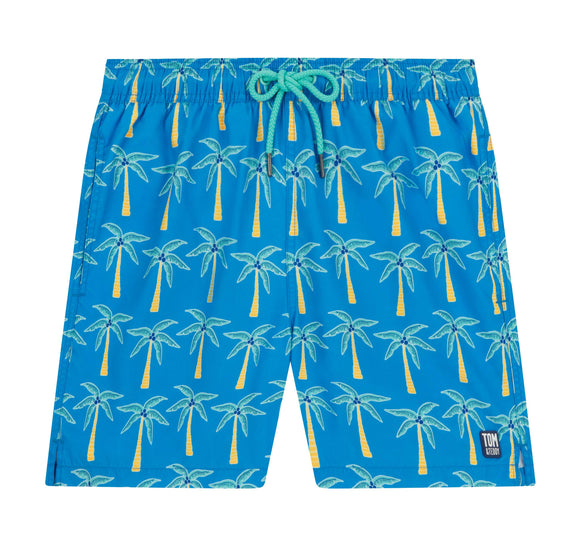 Palm Swim Shorts Blue & Green - Mens