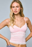 Lace Trim Cami Crop Top