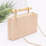 Bamboo Handle Linen Clutch