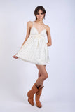 Satin Polka Dot Layered Mini Dress w Sweetheart Bows