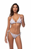 Smocked Floral Triangle Bikini Set (2 COLORS)