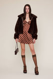 Satin Polka Dot Dress with Sweetheart Neckline