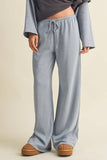 Striped Jersey Stretch Wide Leg Pants (2 Colors)
