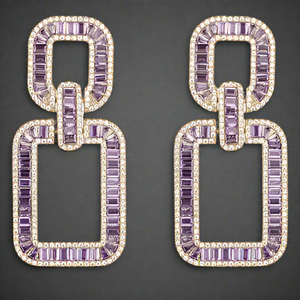 Eye Candy LA Jewelry-18K CZ Earrings Lavendar